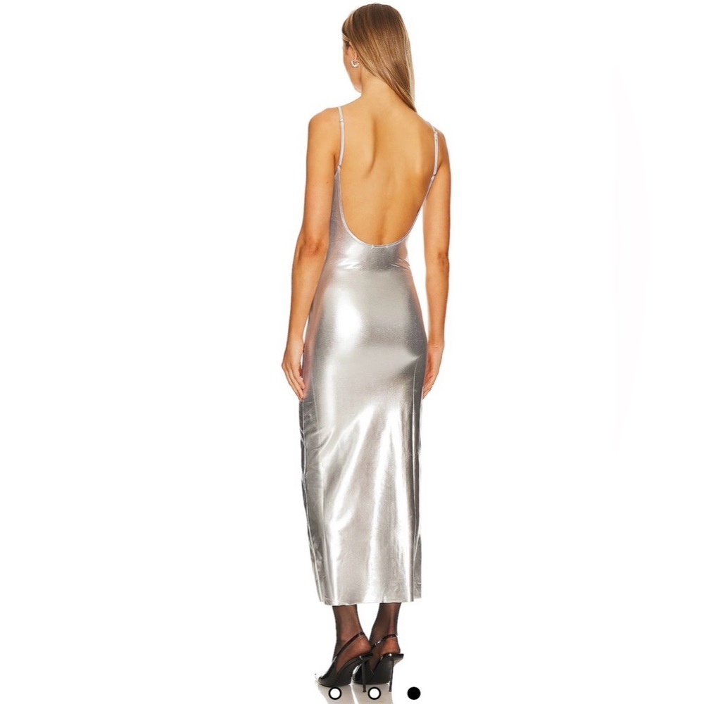 Revolve We Wore What Scoop Maxi Slip Silver Dress Small Petite NWT - Picture 2 of 11